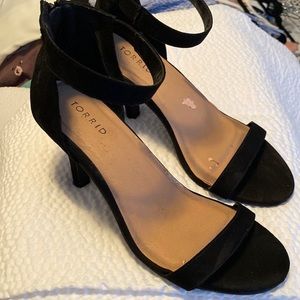 black ankle strap heels